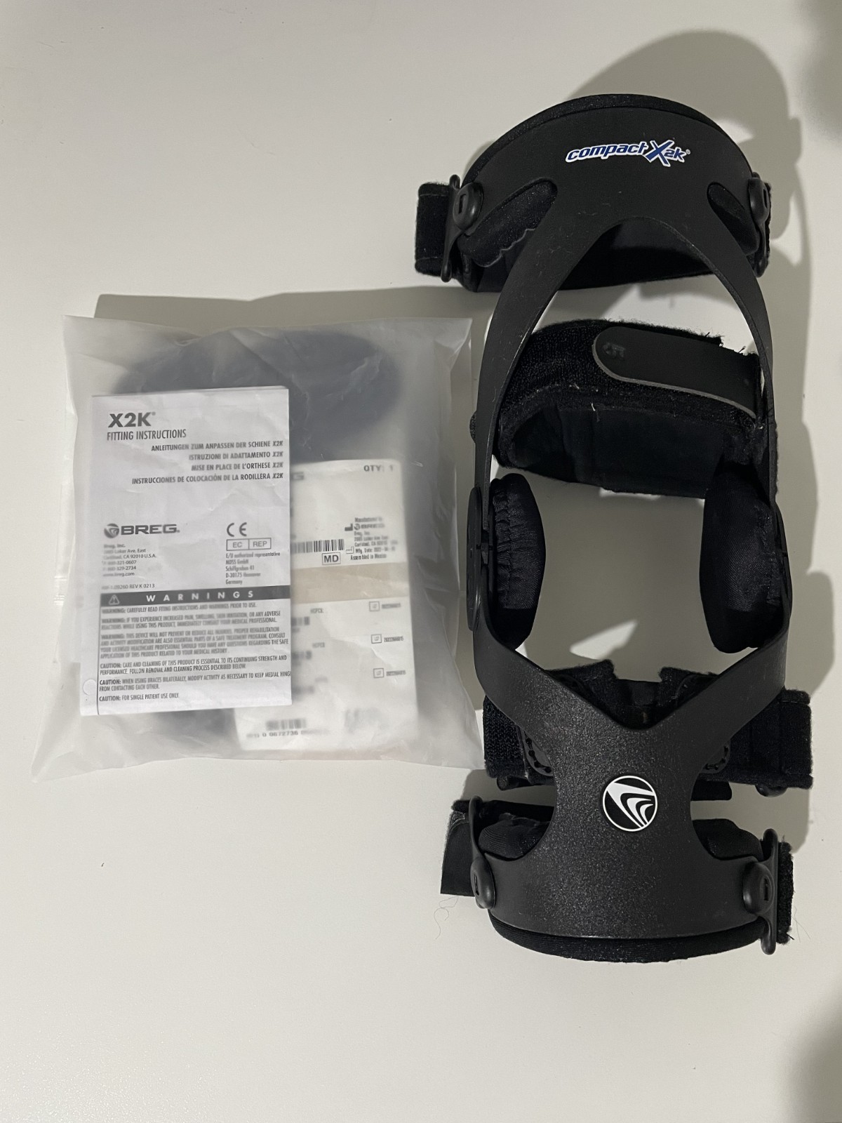 Breg X2K Functional Knee Brace Ligament Support Size S Right