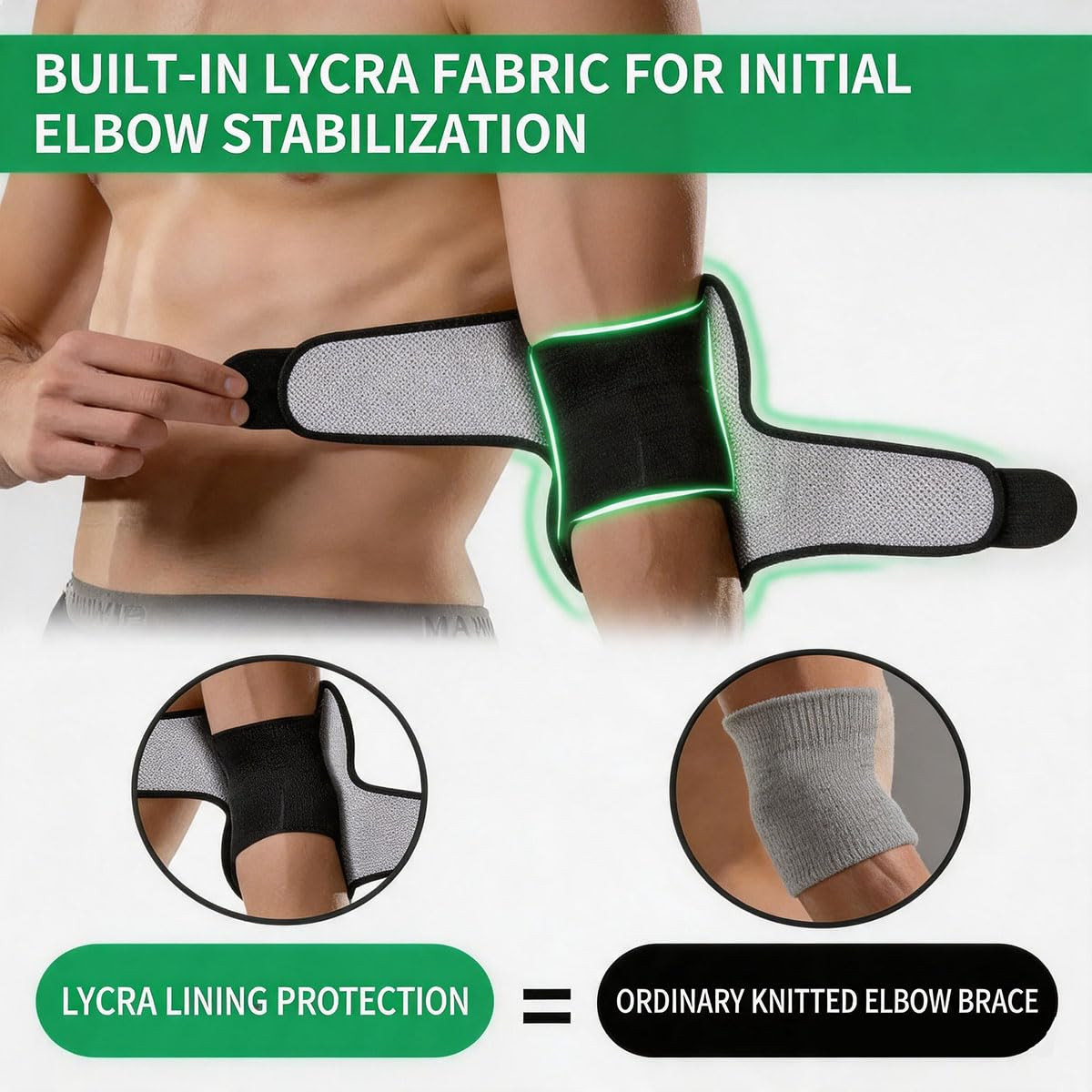 A Adjustable Unisex Elbow Support, Black