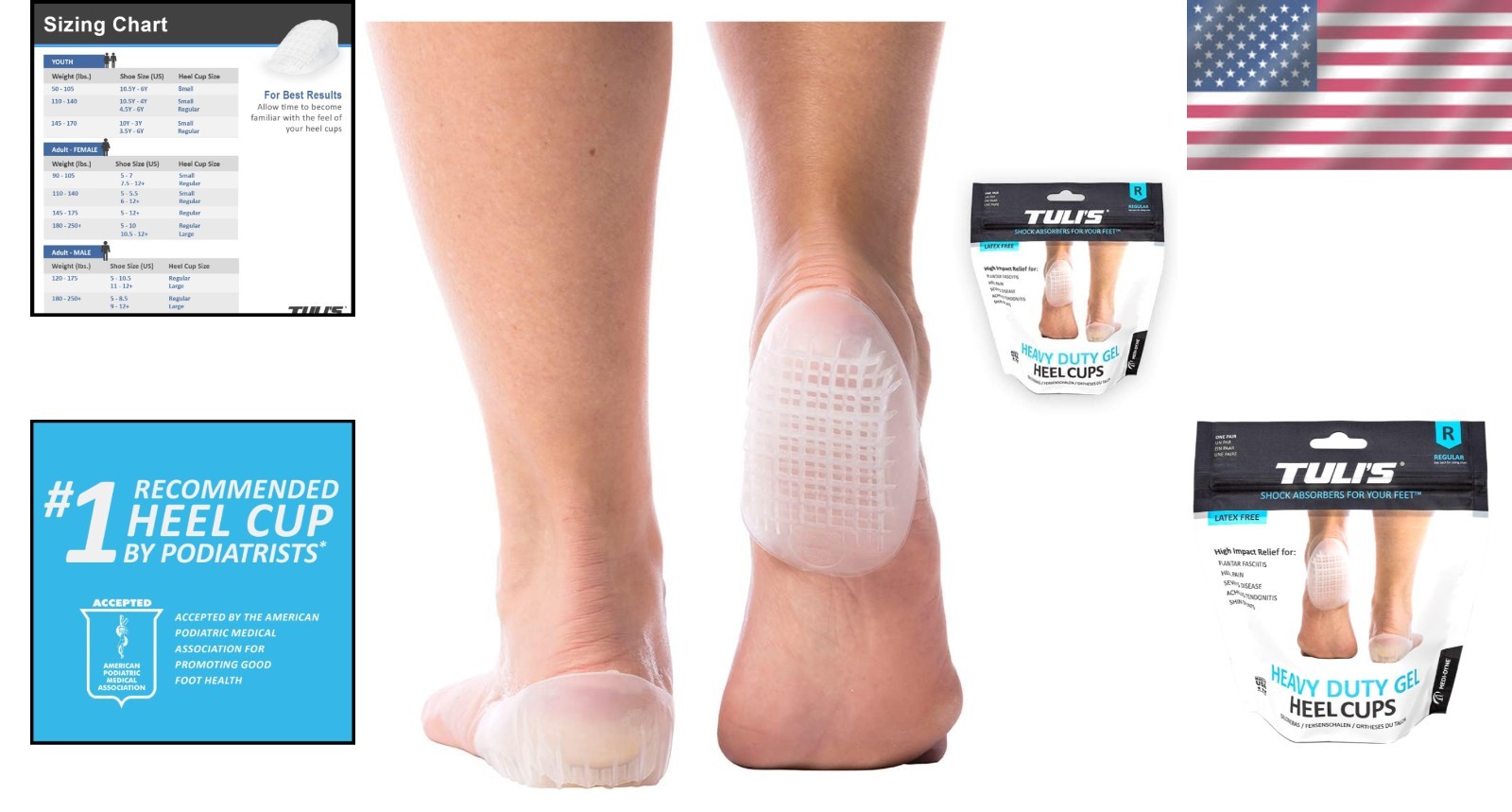 Plantar Fasciitis Gel Heel Pads, 1 Pair