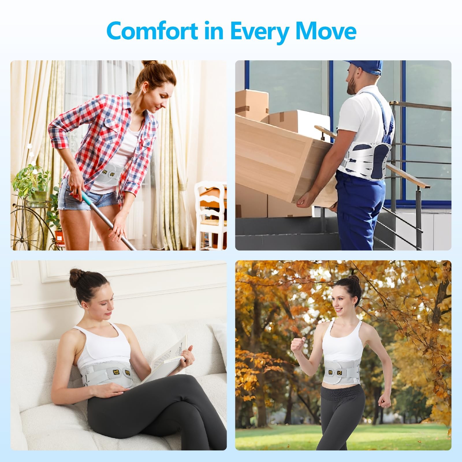 Soporte Lumbar BLACKYEW Tejido 3D Para Levantamiento Y Buena Postura