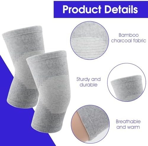 Bamboo Knee Sleeve, Elastic Compression Knee Brace Breathable Knee Pads Leg Slee