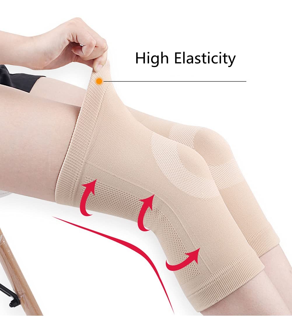1 Pair Compression Knee Sleeve for Men Women, Cotton Knee Brace Leg Support f…