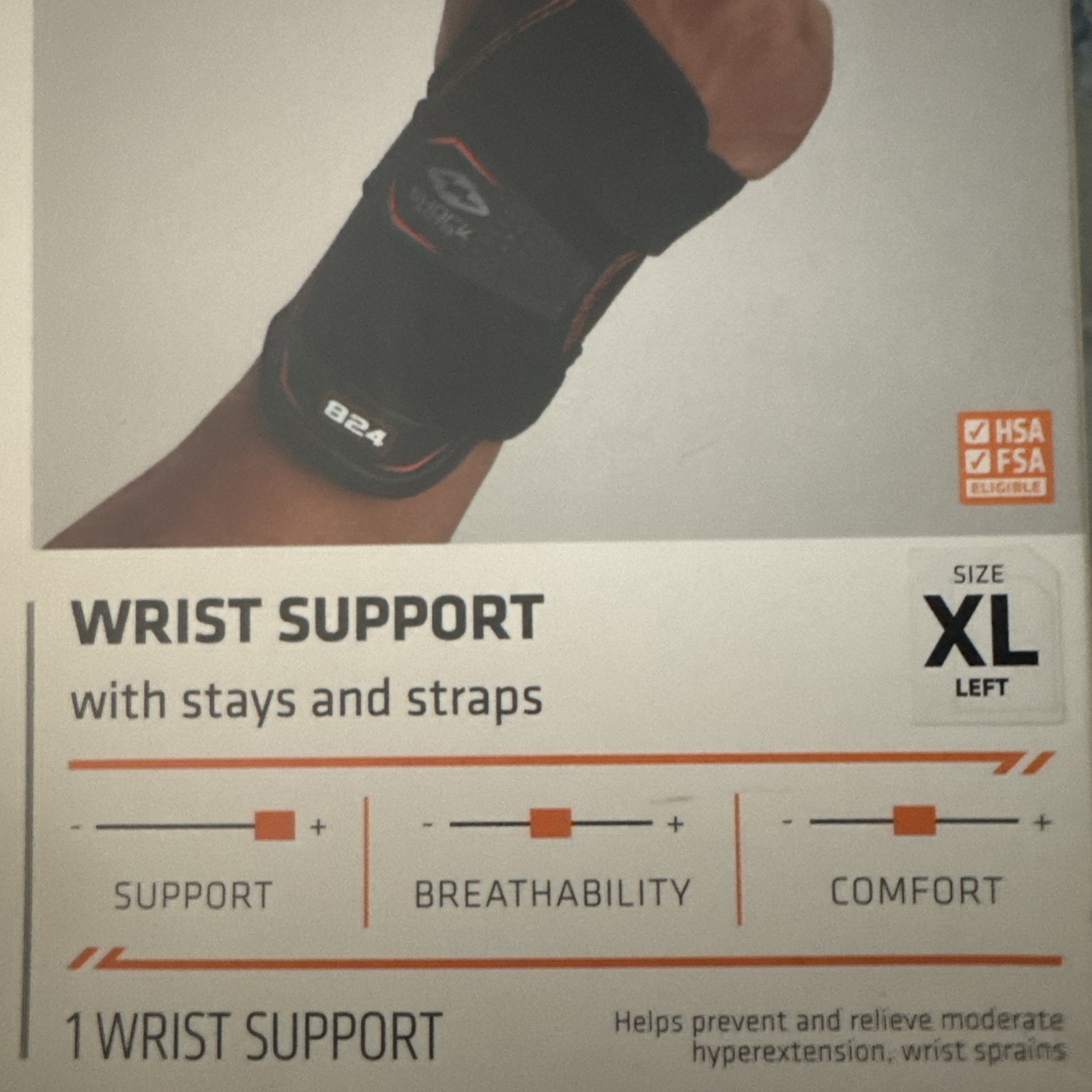 Shock Doctor 824 Left Wrist Support 3-Strap XL Black, Level 3