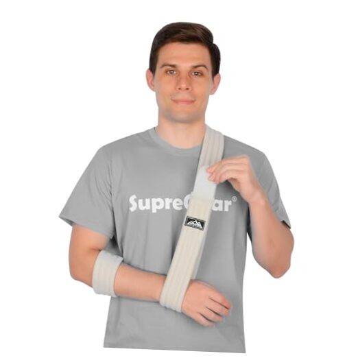 Arm Sling, Adjustable Arm Support Strap, Lightweight Shoulder Immobilizer Grey