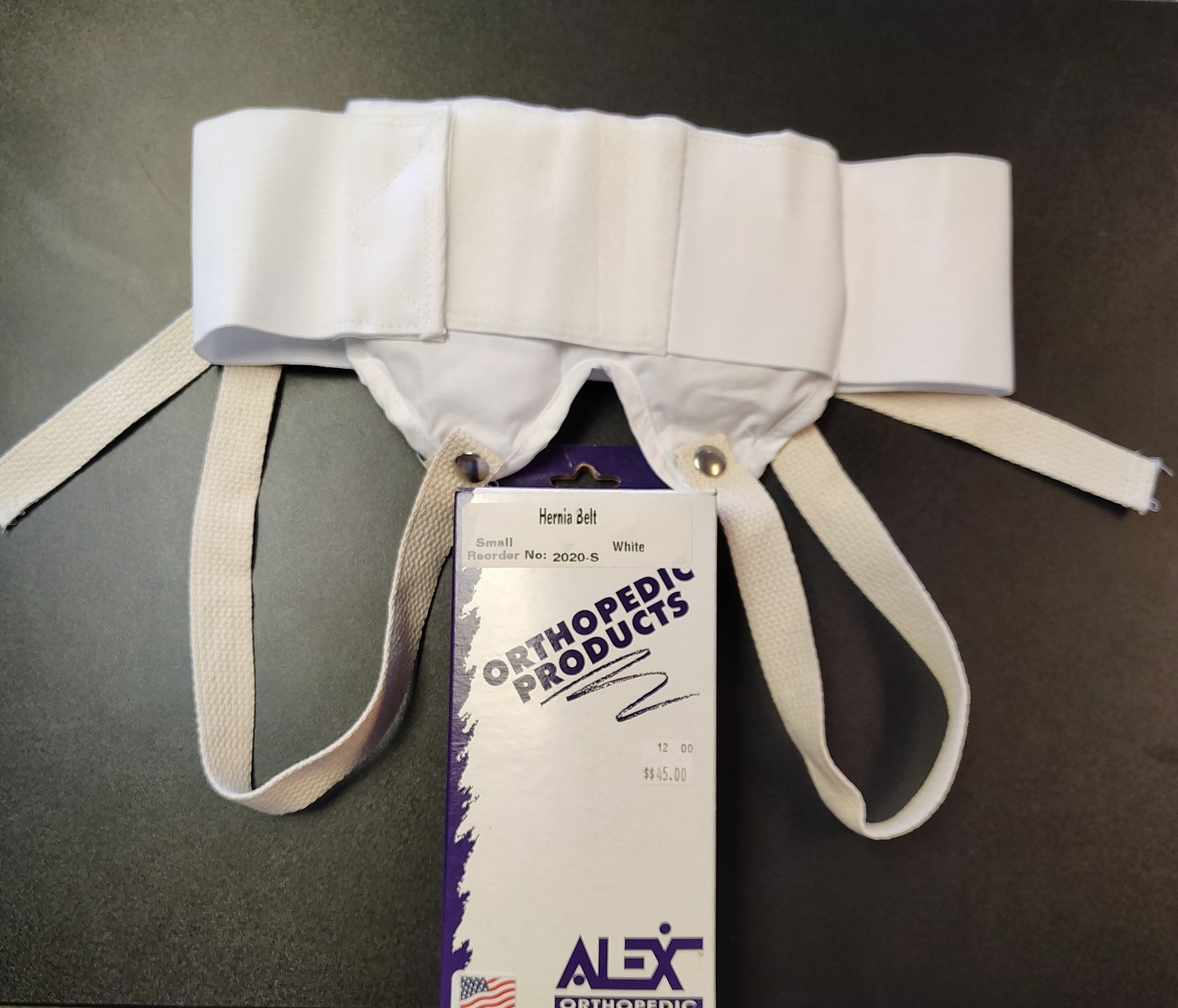 Alex Orthopedic Hernia Belt Orthopedic Support White Size S MPN 2020-S