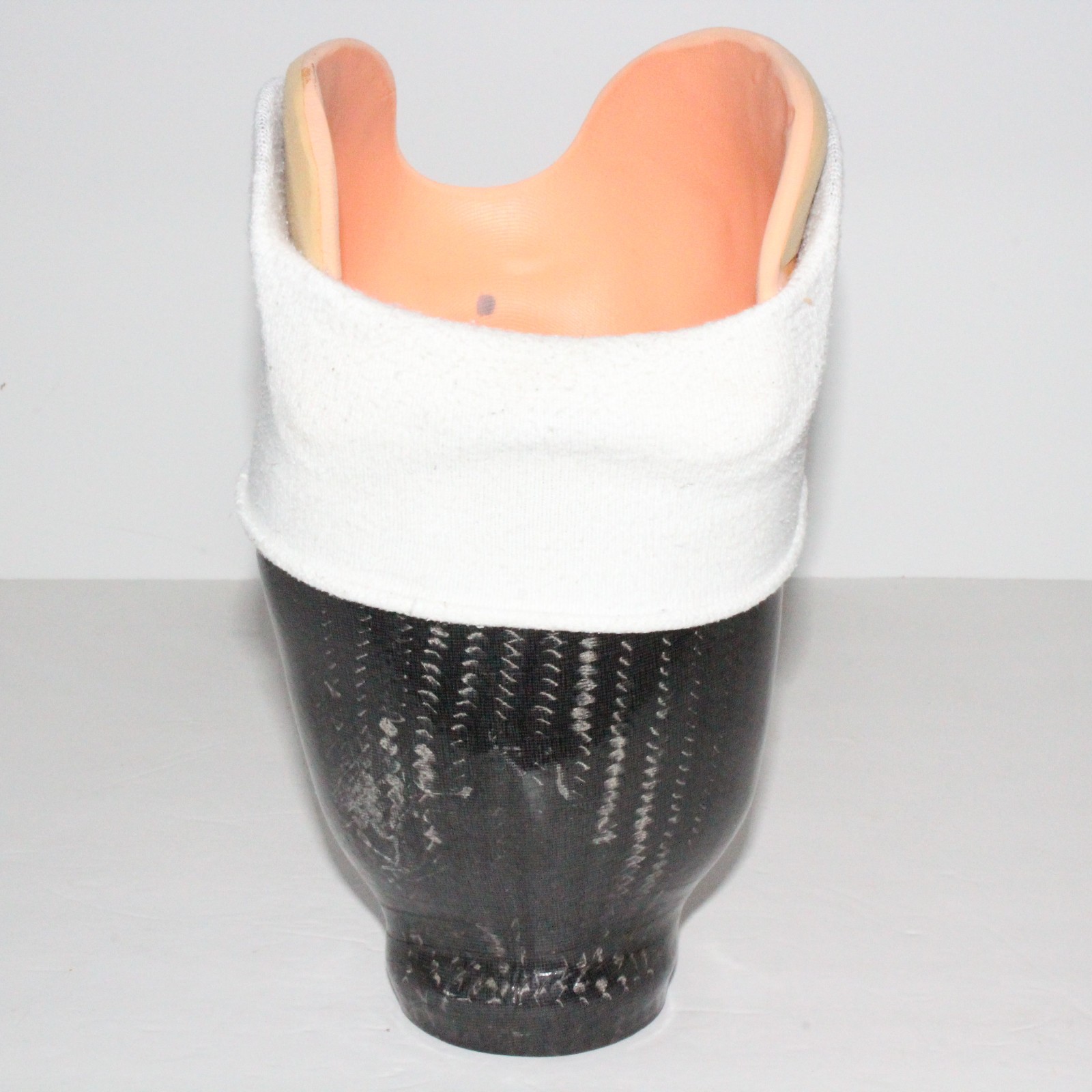 VERY CLEAN BELOW-KNEE CARBON FIBER PROSTHETIC LEFT SOCKET w/ FOAM COMFORT INSERT