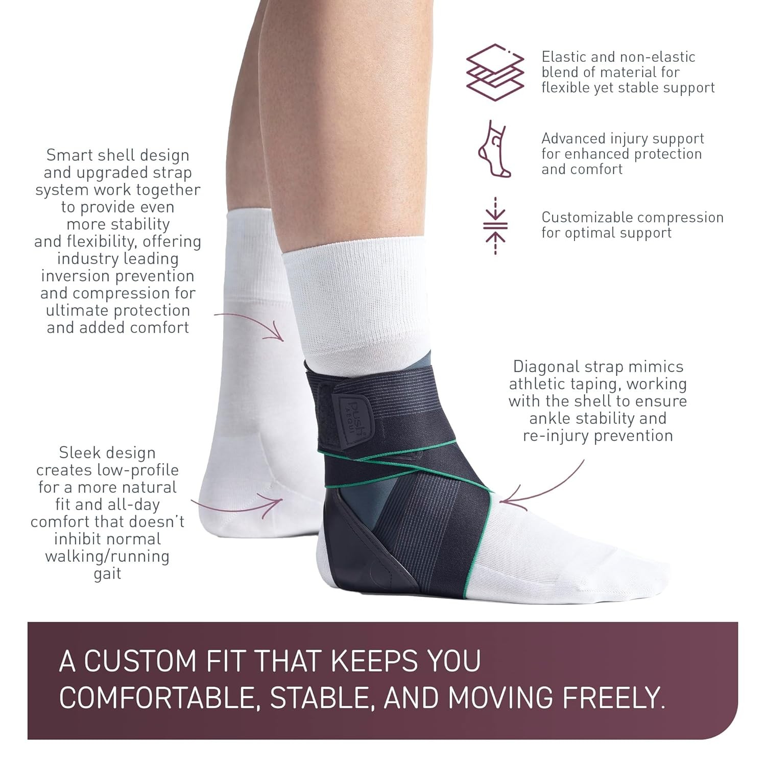 PUSHmed Aequi Flex ankle brace – proven support, maximum protection, and comfort