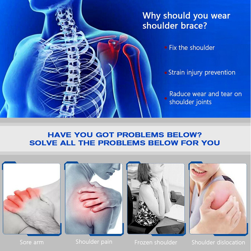 Ajustable Shoulder Brace Support Belt Band Dislocation Neoprene Pain Relief Men
