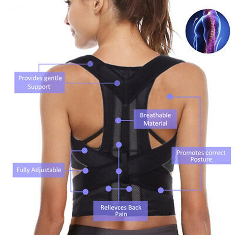 Men Women Magnetic Back Posture Corrector Support Low Shoulder Brace Belt Unisex
