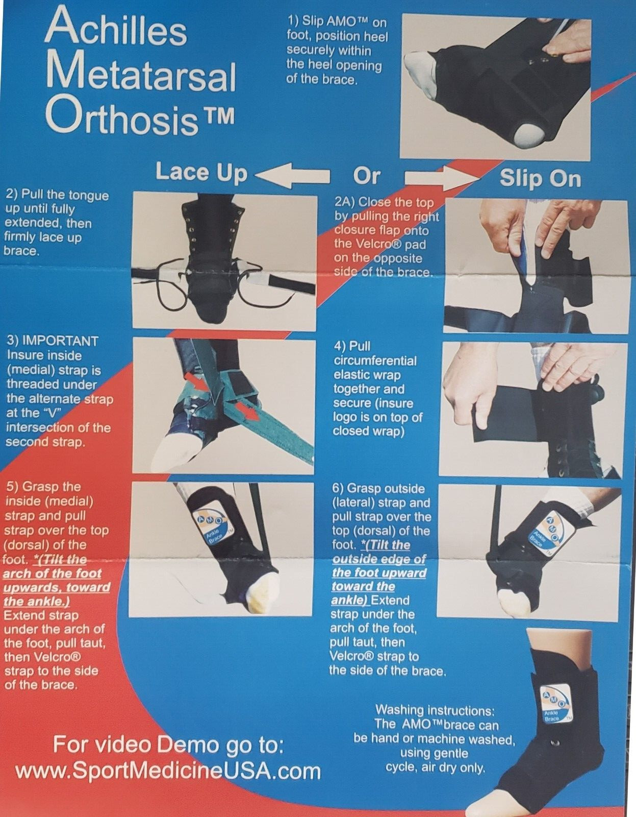 BRAND NEW!! Slip On/Adjustable AMO Ankle Brace Achilles Metatarsal Orthosis