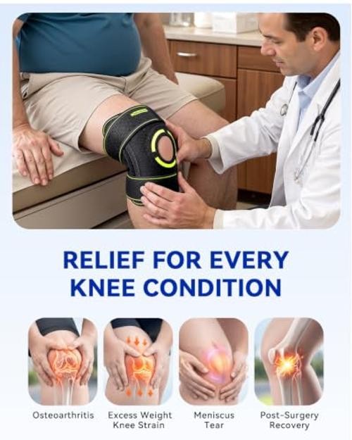 Knee Brace for Women Plus Size,Meniscus Knee Brace with Side Black-3XL/4XL