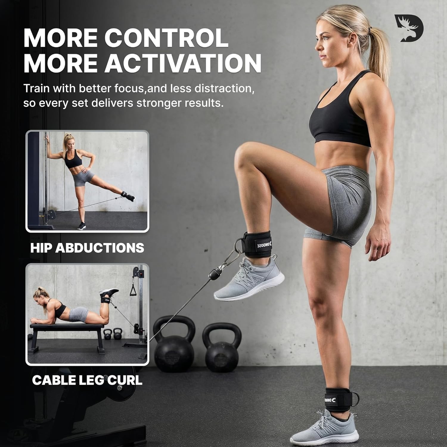 DMoose Ankle Strap for Cable Machine – Padding, Ideal for Glute Workouts