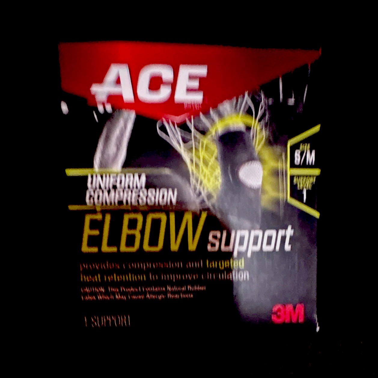 ACE Uniform Compression Elbow Support Brace Sleeve S/M Black Heat Retention
