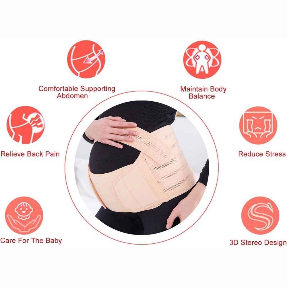 Maternity Abdomen Waist Back Support Belt Pregnancy Postpartum Belly Brace (XXL)