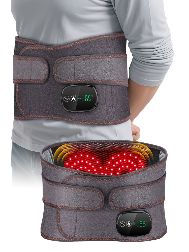 Cordless Heating Pad Belt Wrap for Back Massager with 3 Heating and 3 Vibration