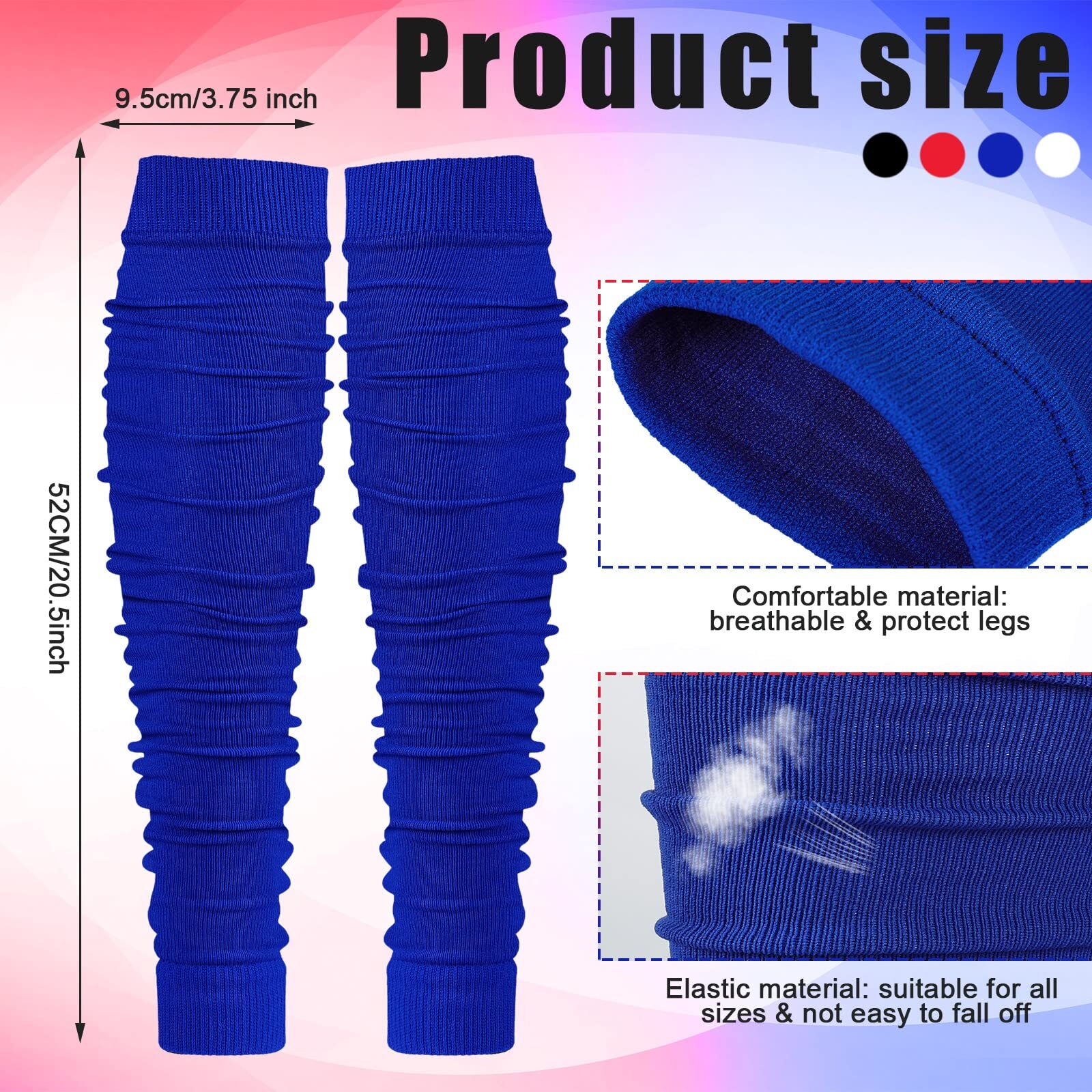 4 Pairs Football Leg Sleeves Calf Compression Sleeves Football Scrunch Leg So…
