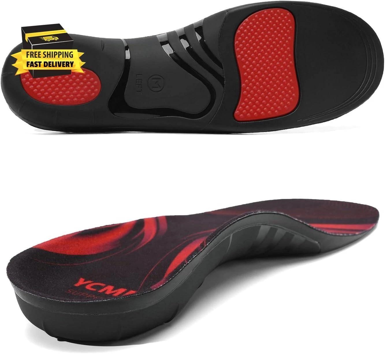 Heavy-duty Orthotic Insoles for Plantar Fasciitis Relief 220+ Lbs 1.4-inch High