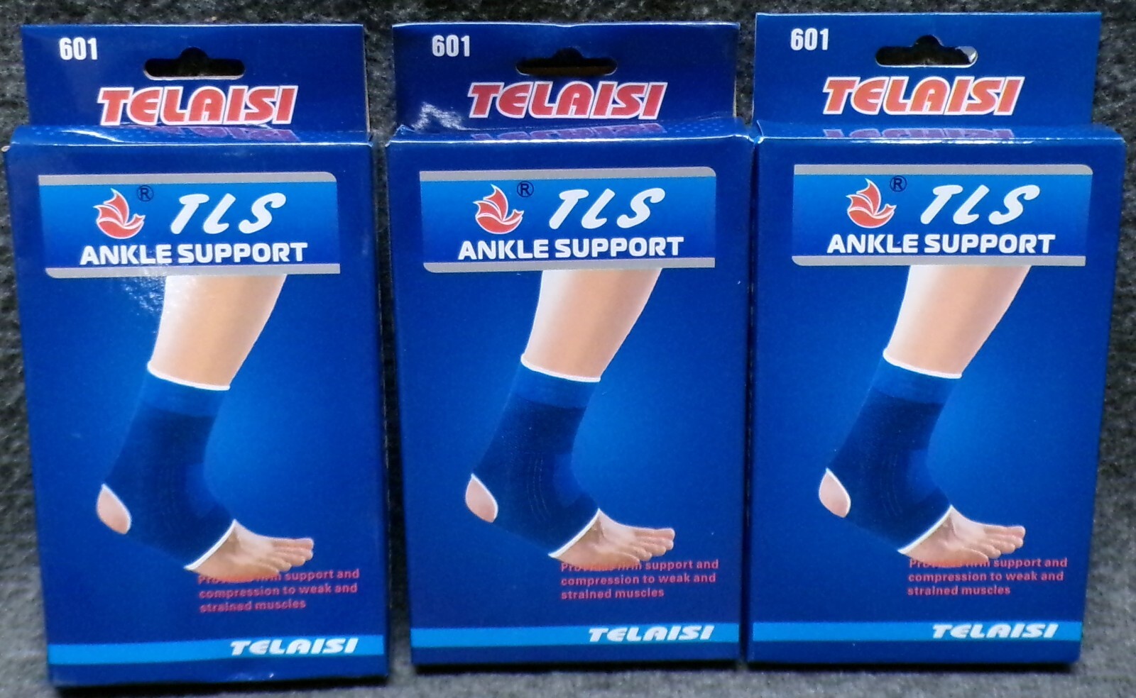 Lot of 3 Telaisi Ankle Support Firm Support One Size Fits All 2 Pack Each
