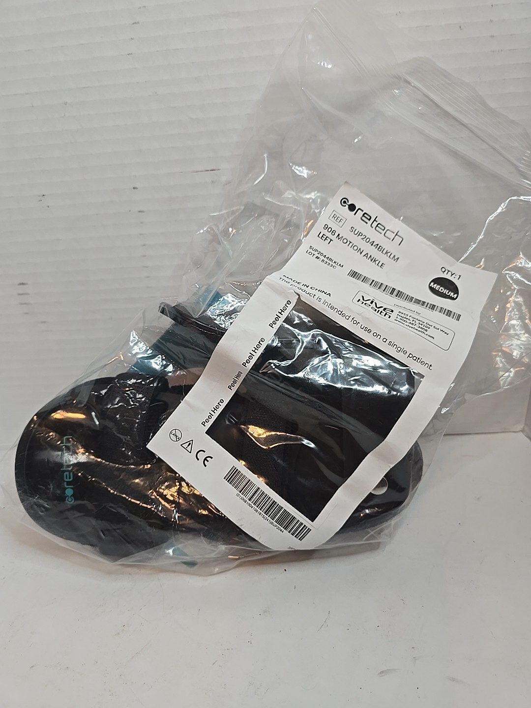 New! Coretech 906 Motion LEFT Ankle Size Medium SUP2044BLKRM