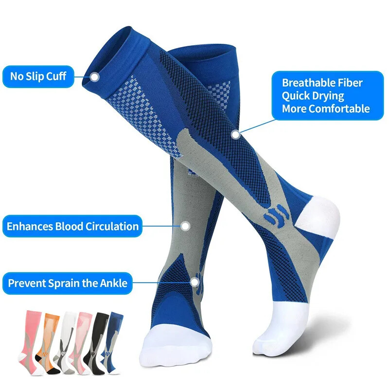Compression Socks Stockings Knee High Women Men Medical 20-30 mmHG S/M/X/XL/3XL