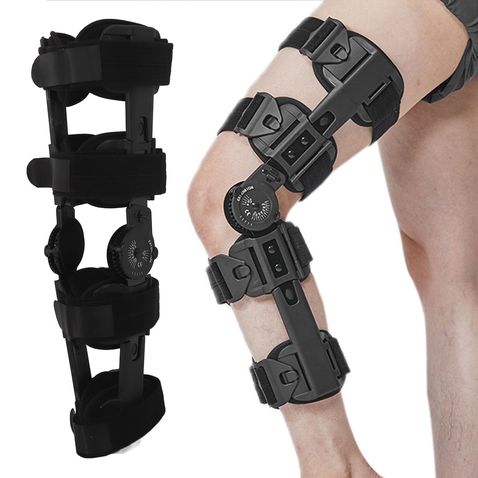 Hinged Knee Stabilizer Adjustable Support For Rehabilitation Exercises