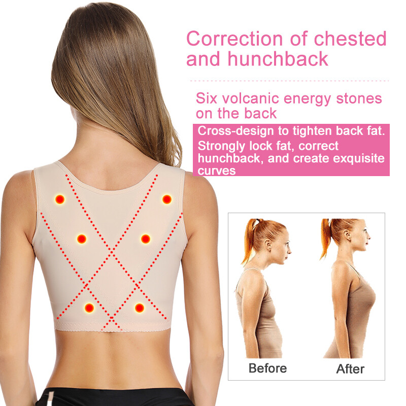 Women Adjustable Shoulder Back Posture Corrector Corset Chest Belt Brace Support