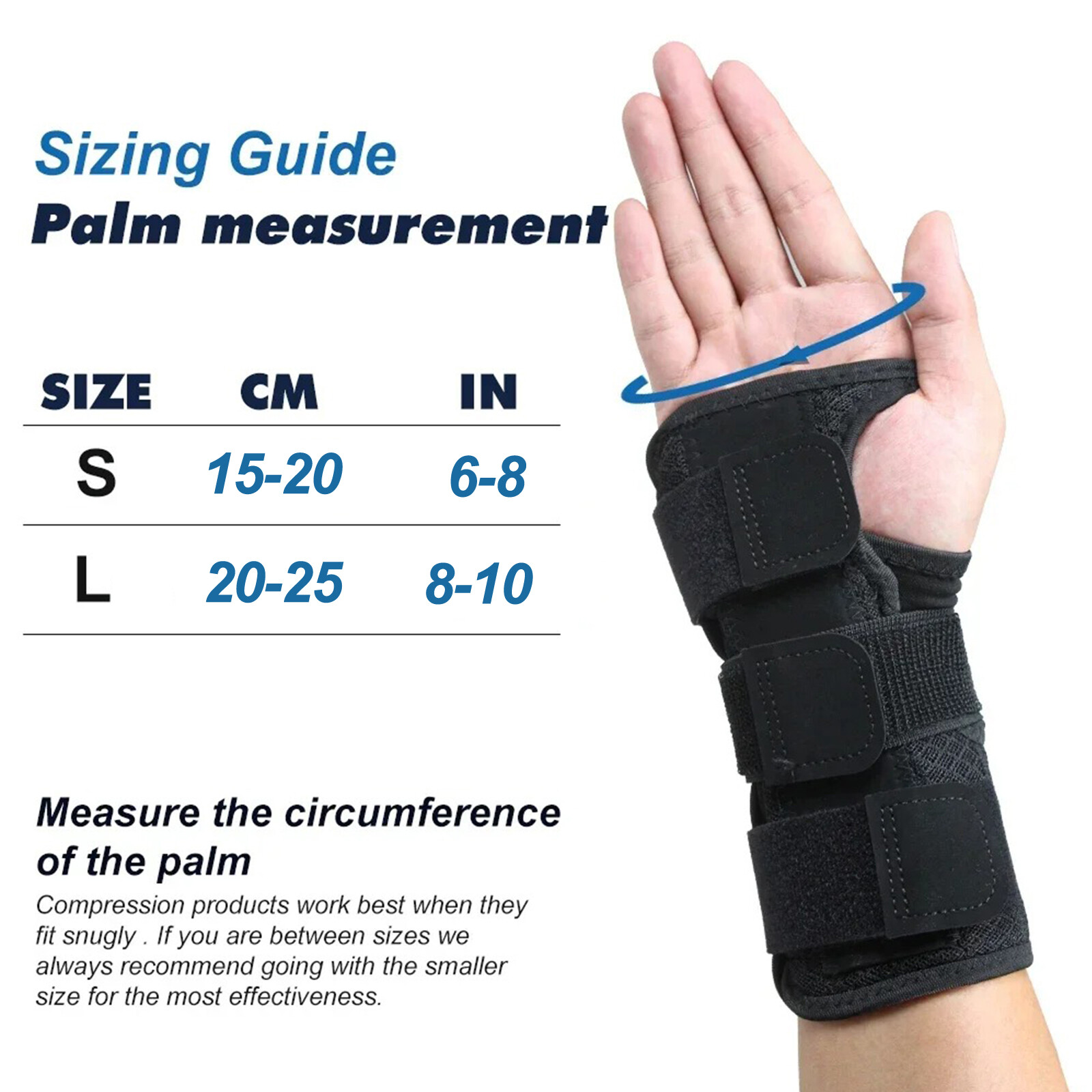 Left/Right Wrist Support Brace Splint Carpal Tunnel Hand Sprain Arthritis Sports