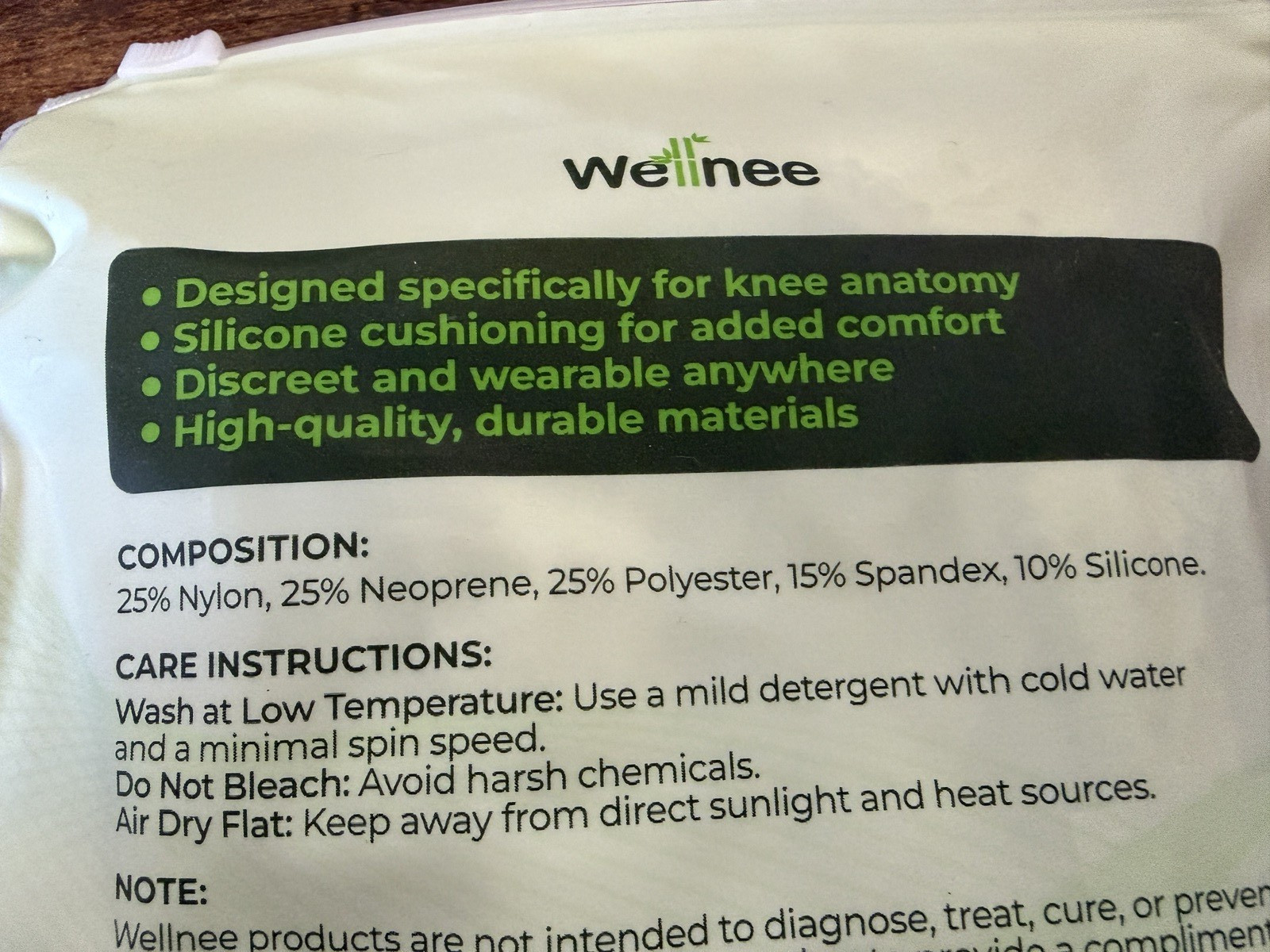 Wellnee Unisex Adults Silicone Padding Knee Support Brace AC Gray One Size