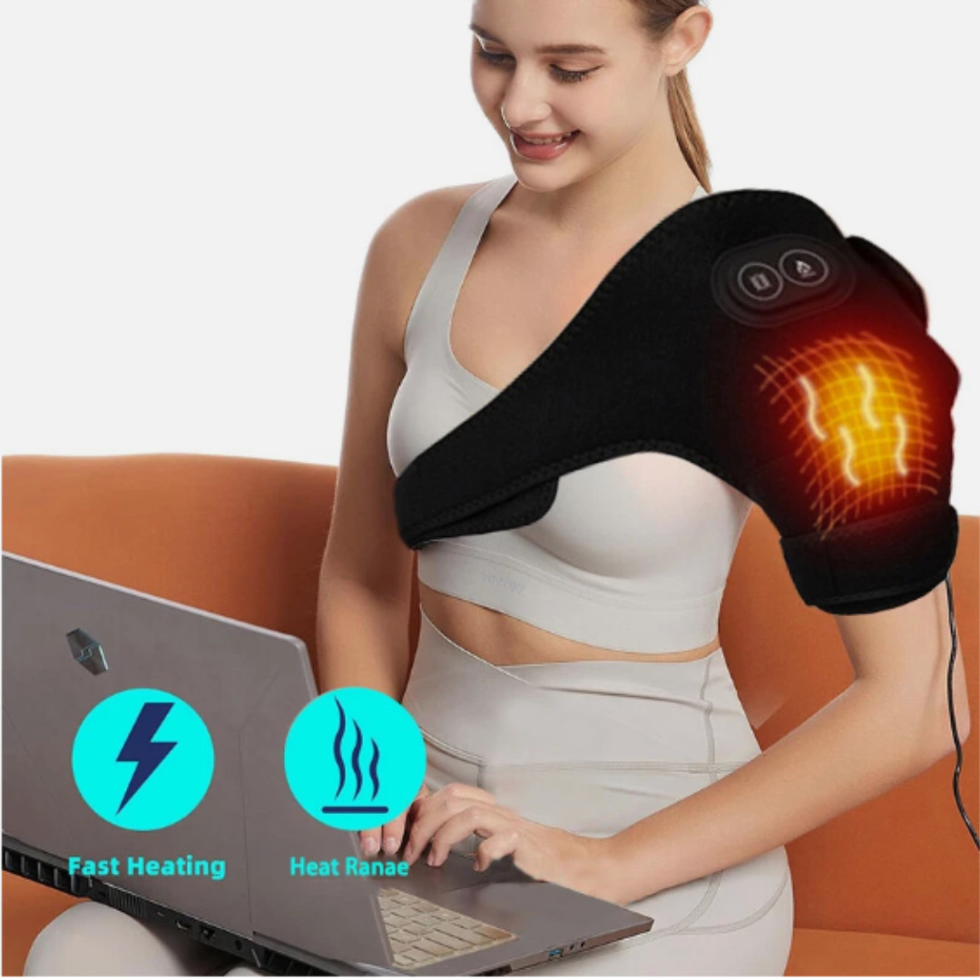 3 In 1 Electric Heated Shoulder Massager Brace with Vibration Joint Pain Relief