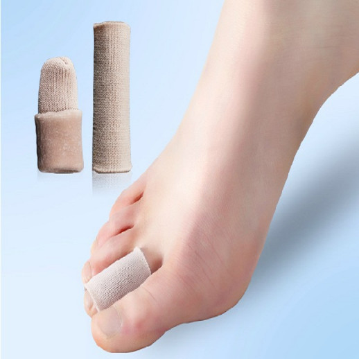 Adjustable Cuttable Lined Gel Toe Covers Sleeves Ribbed Knit Toe Caps S