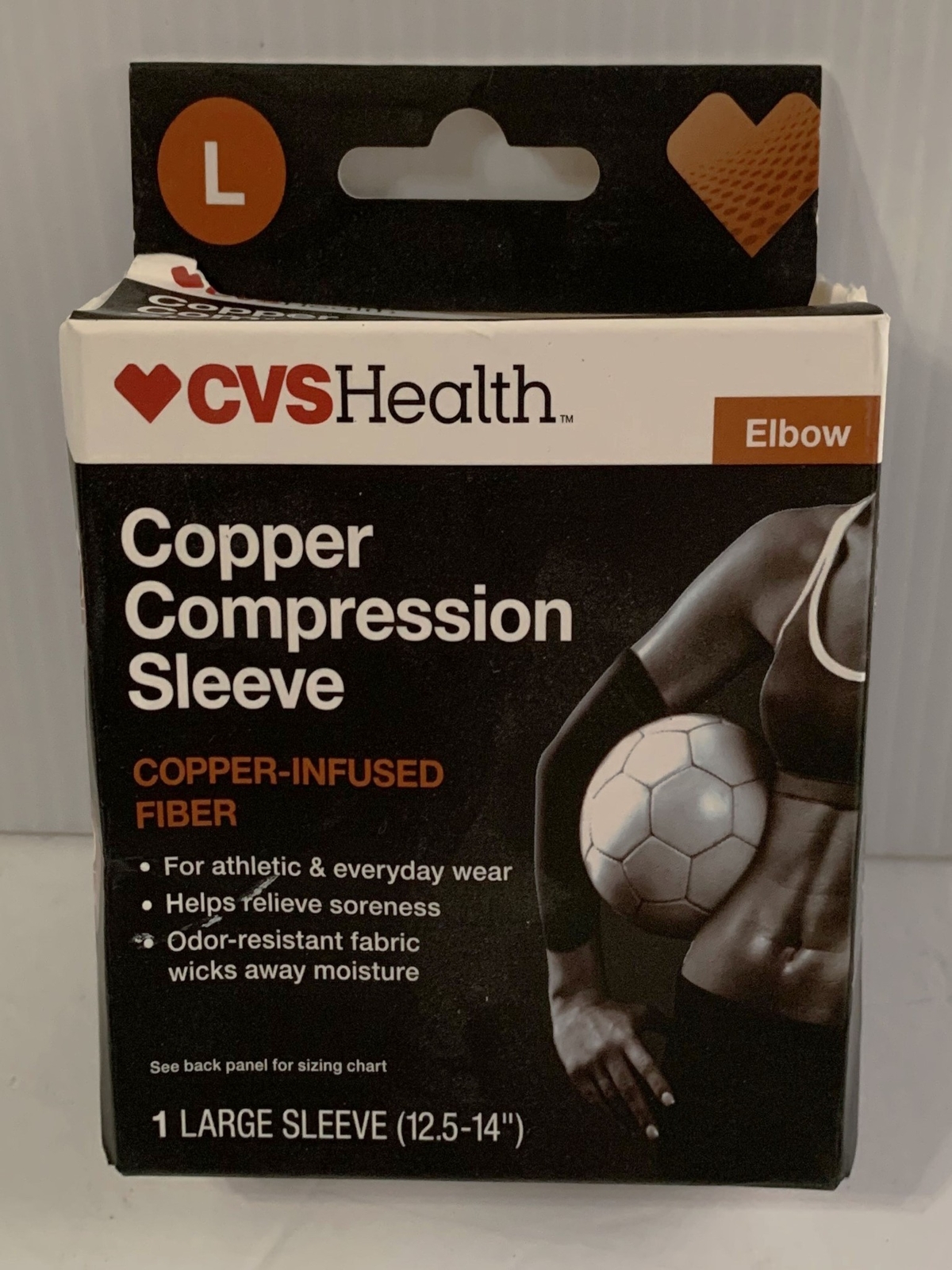 CVS ELBOW COPPER Compression SLEEVE L NEW Large Athletic & Everyday Wear