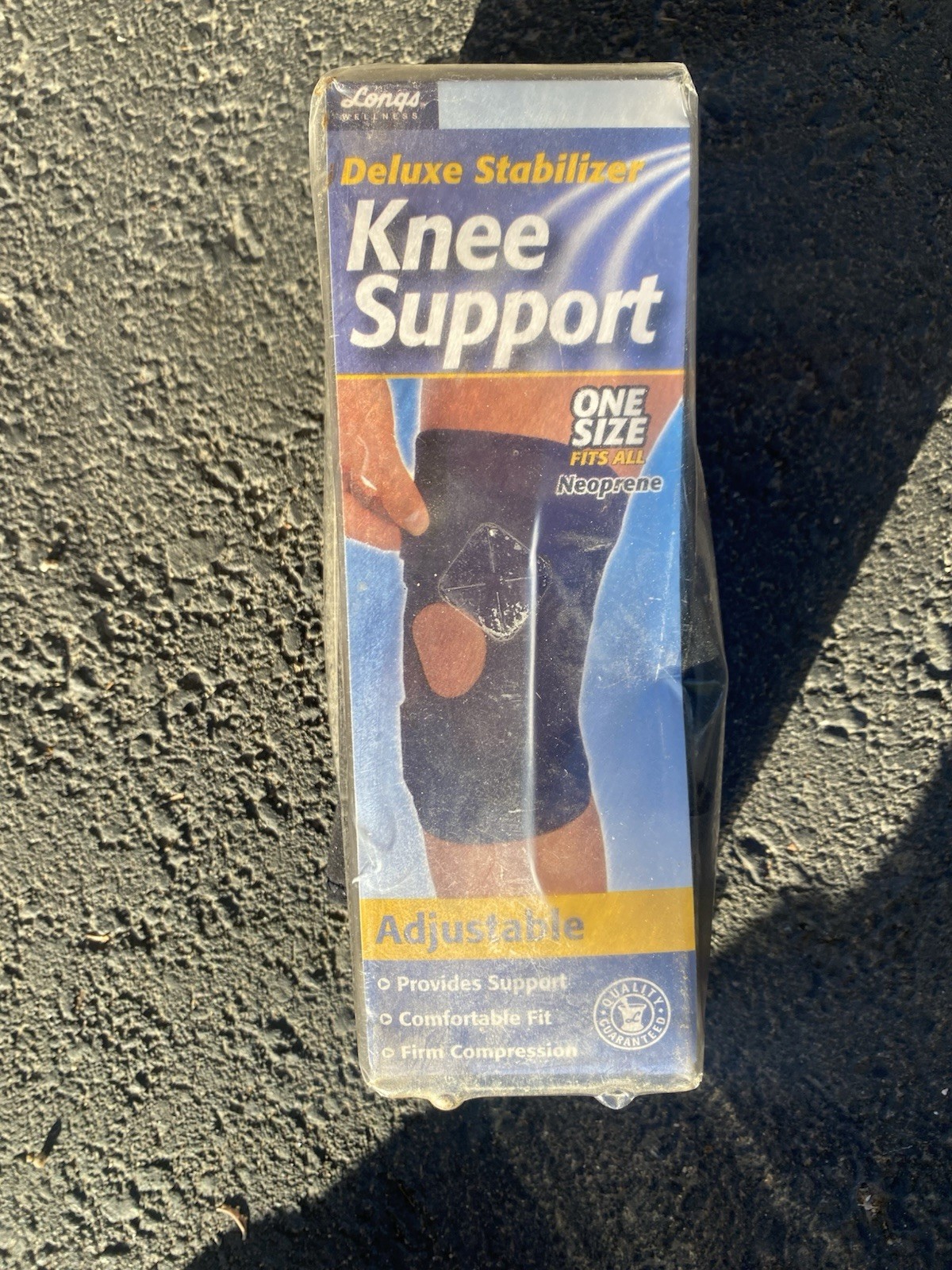 Long’s Wellness Knee Support Brace Deluxe Stabilizer One Size Fits All Black