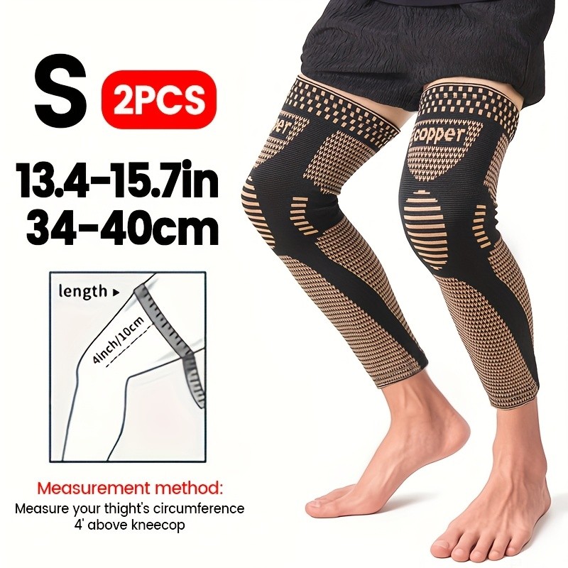 Stretch Fabric 2Pcs Long Knitted Knee Pads Compression Fits Intense Exercise USA