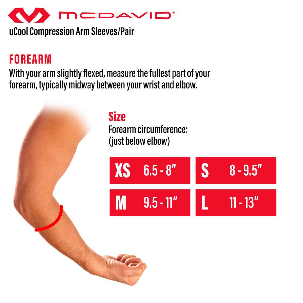 McDavid uCool Compression UV Arm Sleeves Large MD6579-01-34