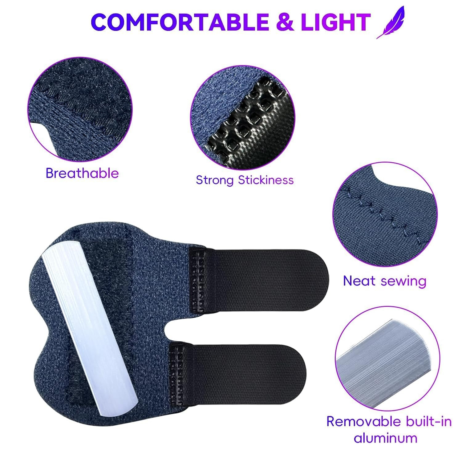 2 PCS Small Finger Splint, Adjustable Trigger Finger Splint, Straightener for Br