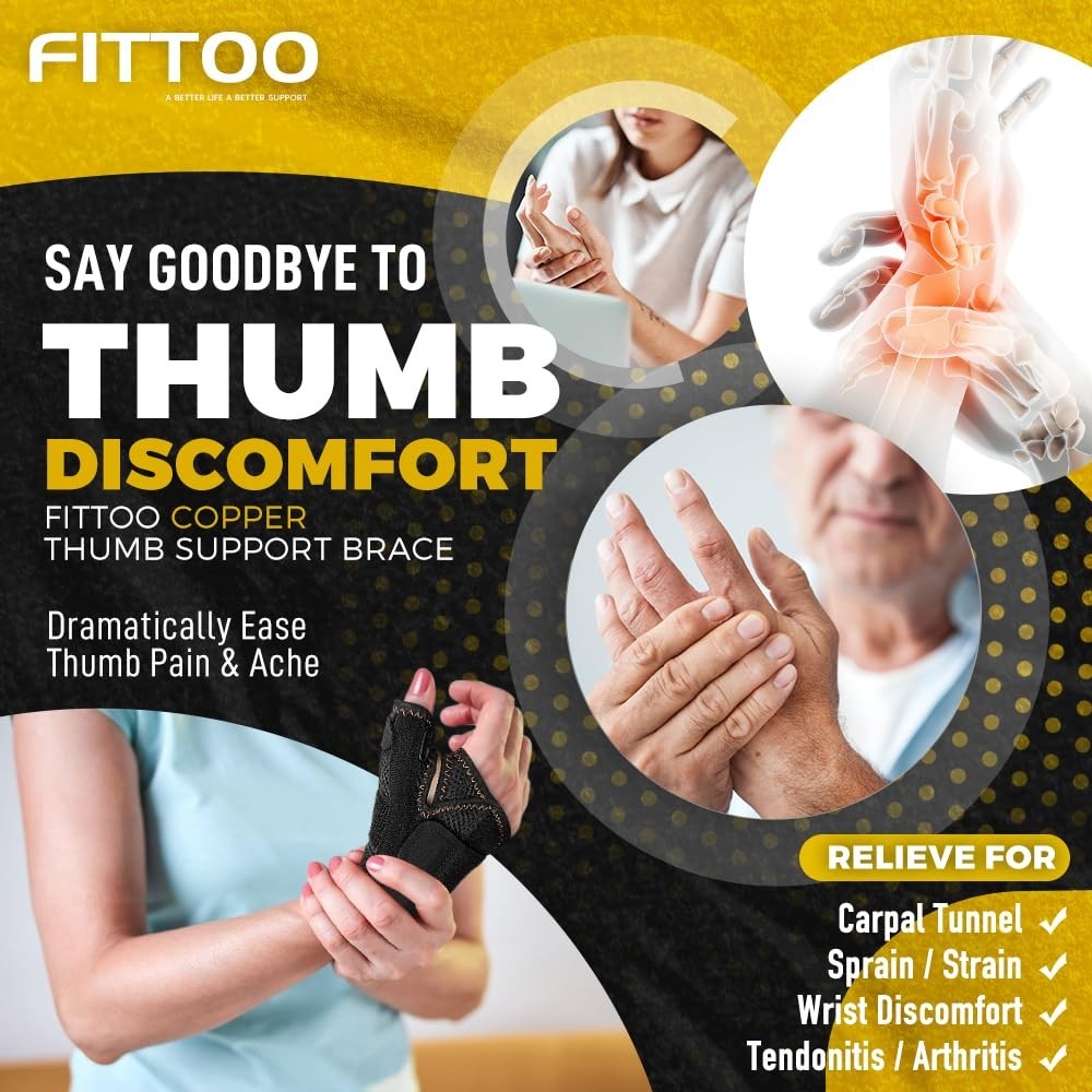 Copper Infused Thumb & Wrist Brace for Men and Women – Comfortable CMC Thumb …