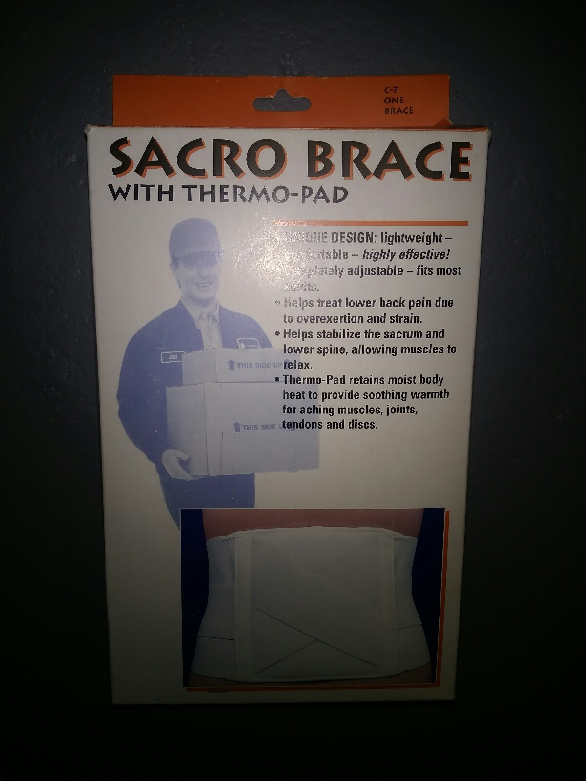 Champion C-7, Sacro Brace with Thermo Pad Fits Hips 32″ To 44″