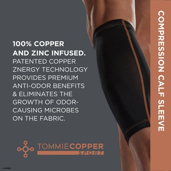 TOMMIE COPPER SPORT COMPRESSION CALF SLEEVE SIZE L/XL – BLACK