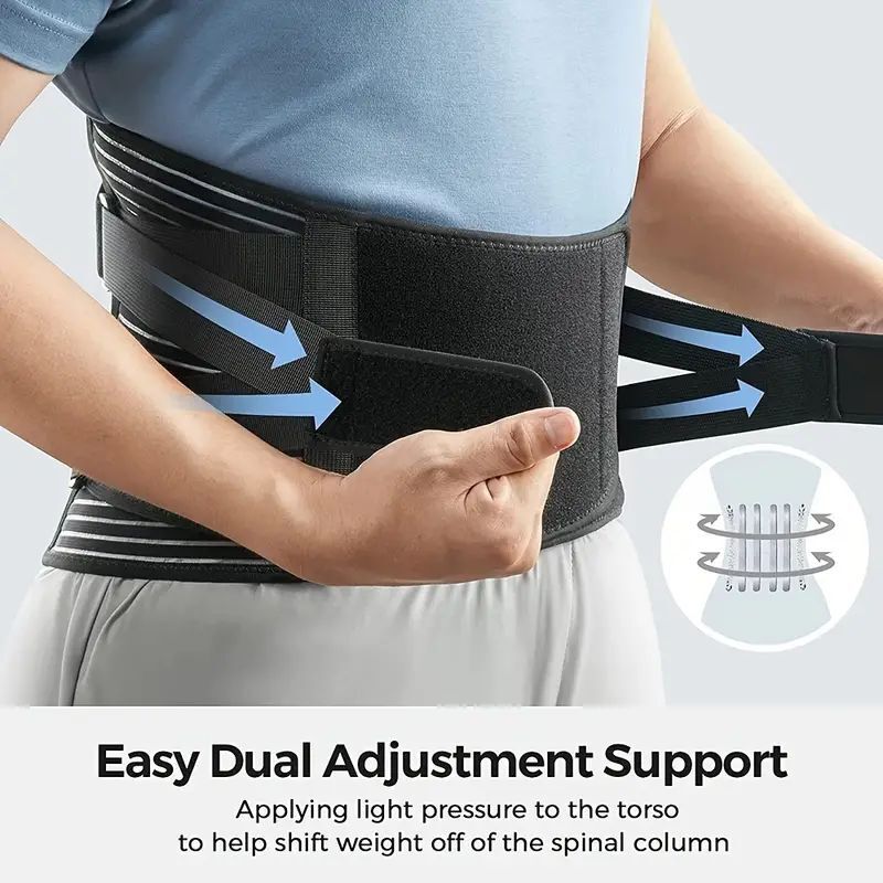 Adjustable Lower Back Brace Lumbar Support Waist Belt For Men Women Pain Relief+