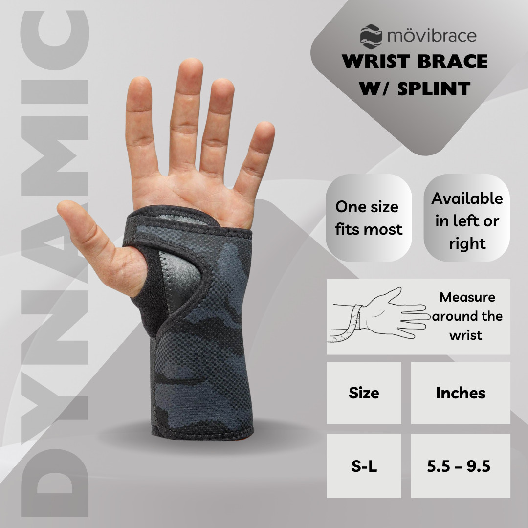 Mövibrace Dynamic Wrist Splint Brace – Available in Right or Left