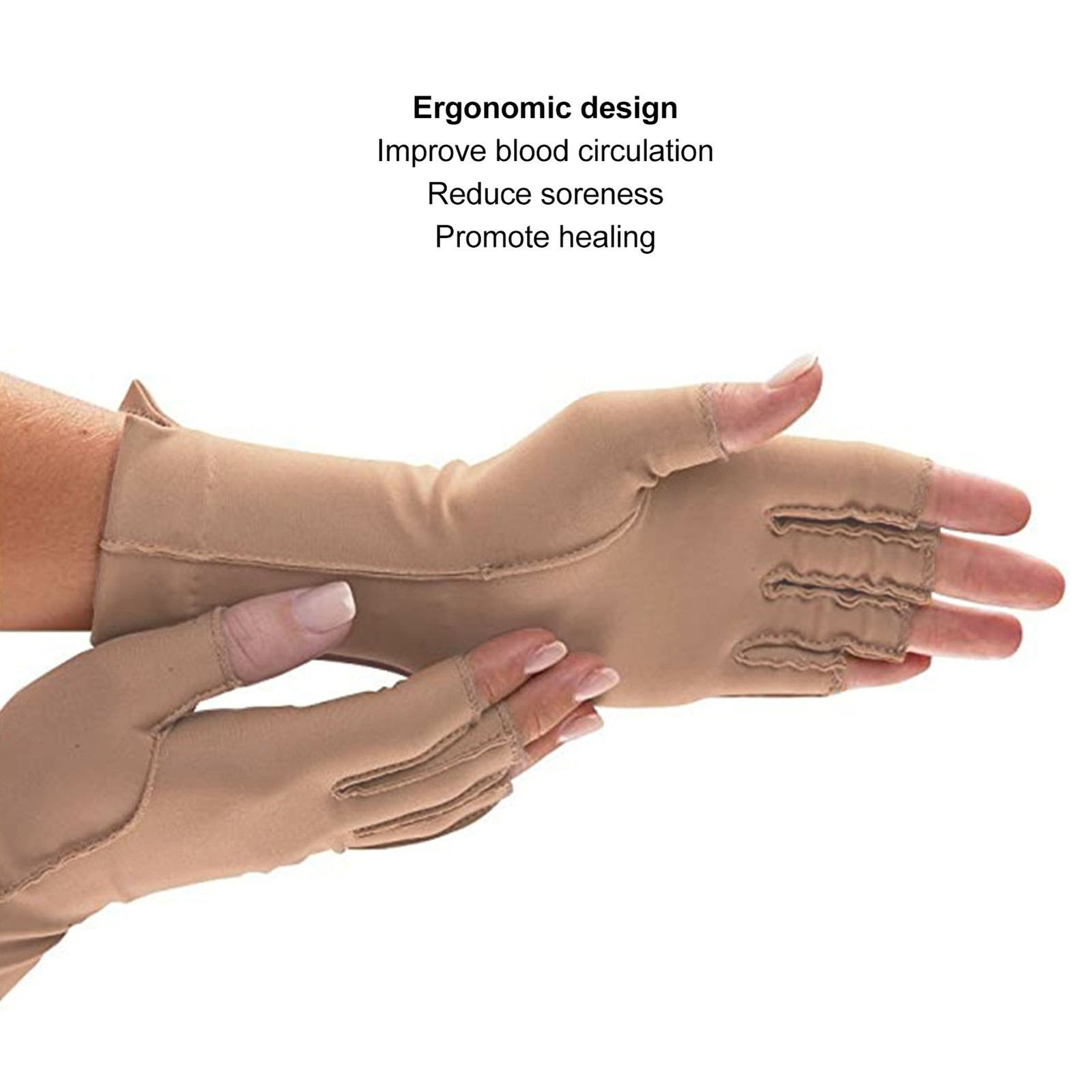 2pcs Arthritis Compression Hand Nylon Anti Slip Half Finger Compression