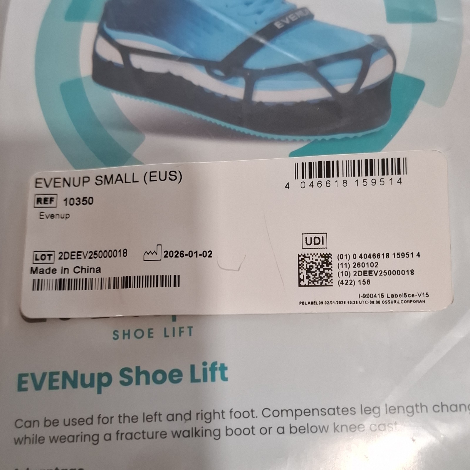 Evenup EVENup Shoe Lift Small Adjustable for Leg Length Discrepancy Blue/Black