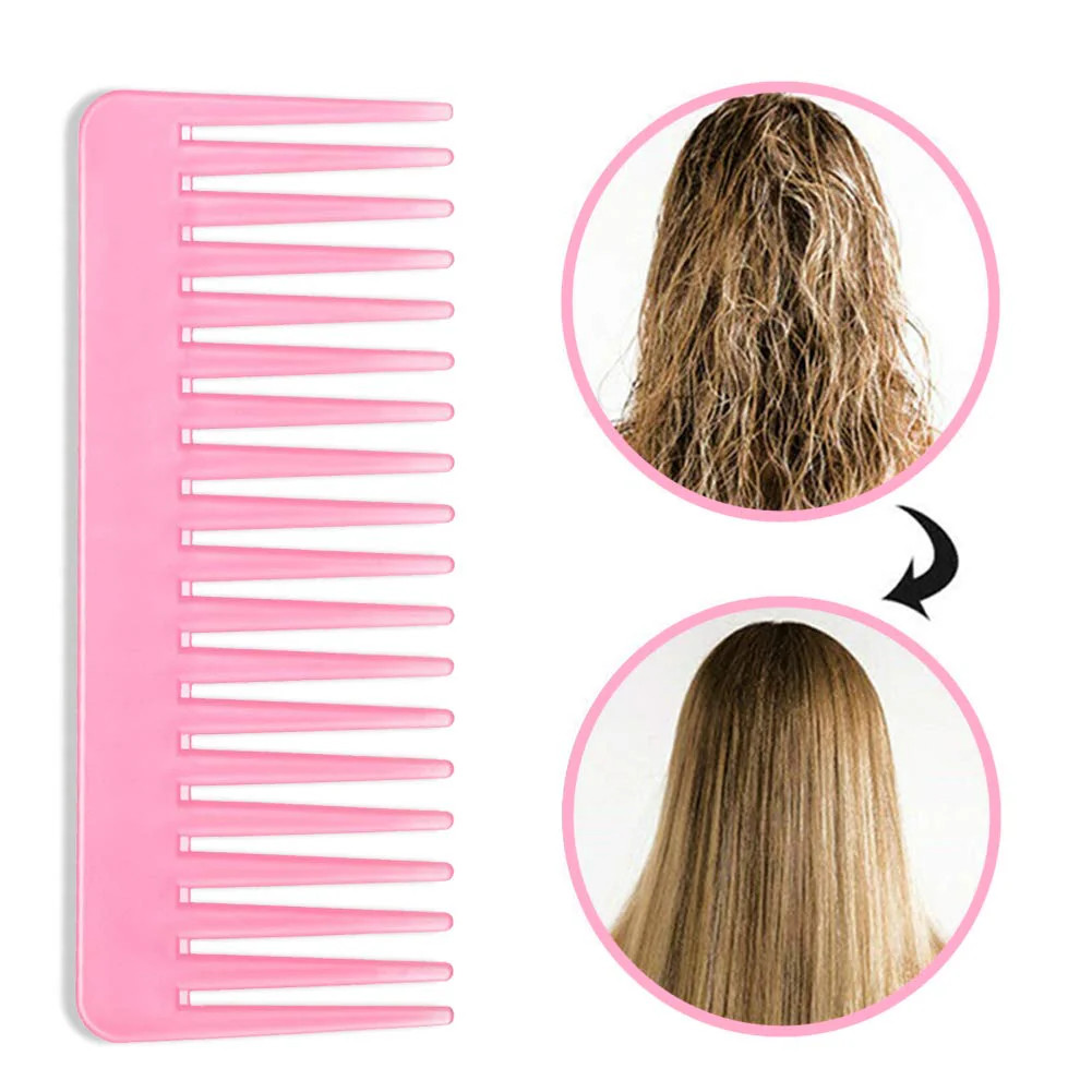 Wide 19 Tooth Detangling Comb, Portable for Daily Use (Gold)