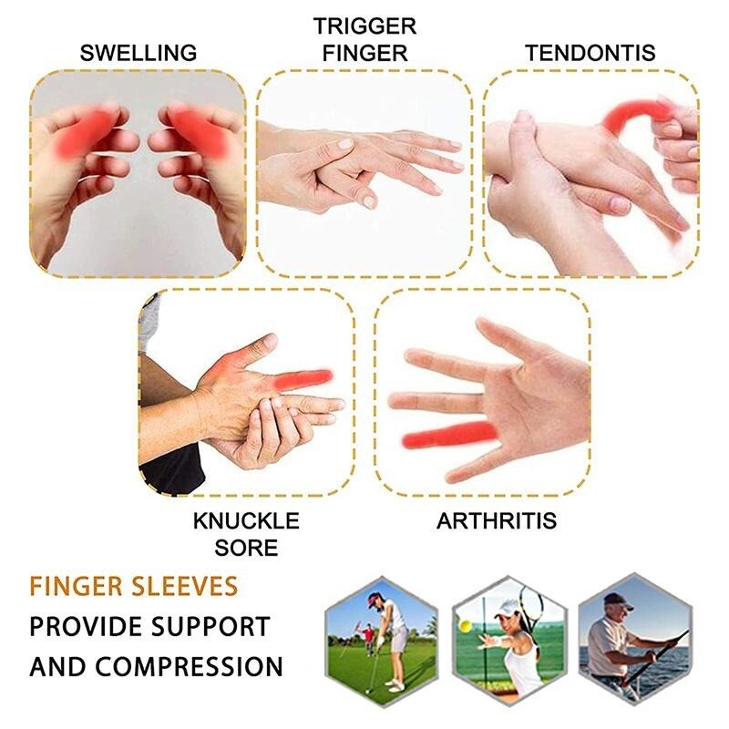 Finger Sleeves Thumb Splint Brace Support 10-50pcs Compression Protector Elastic