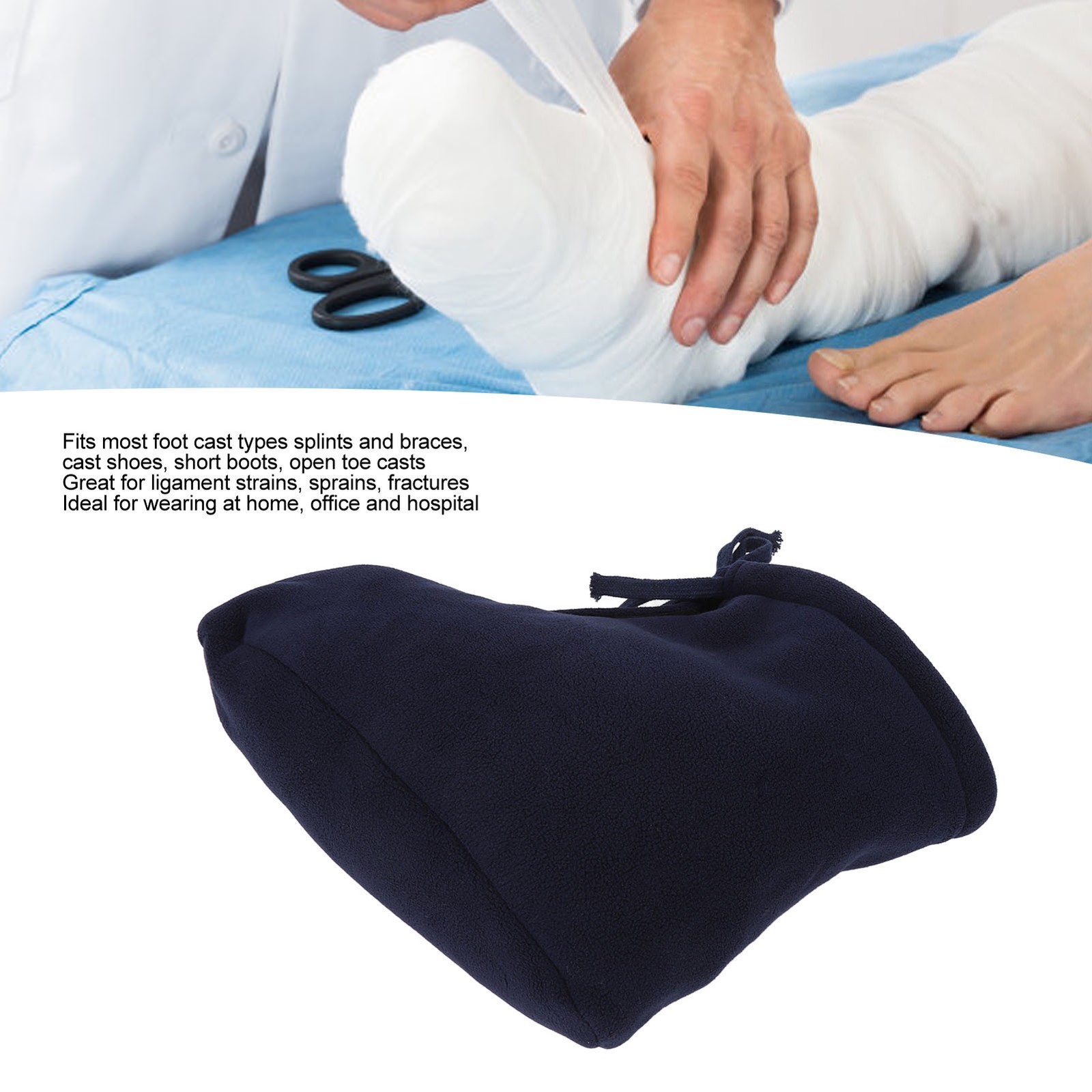 Dark Blue L Cast Toe Cover Sock Thickened Padded Cast Foot Warm Sock For ☆
