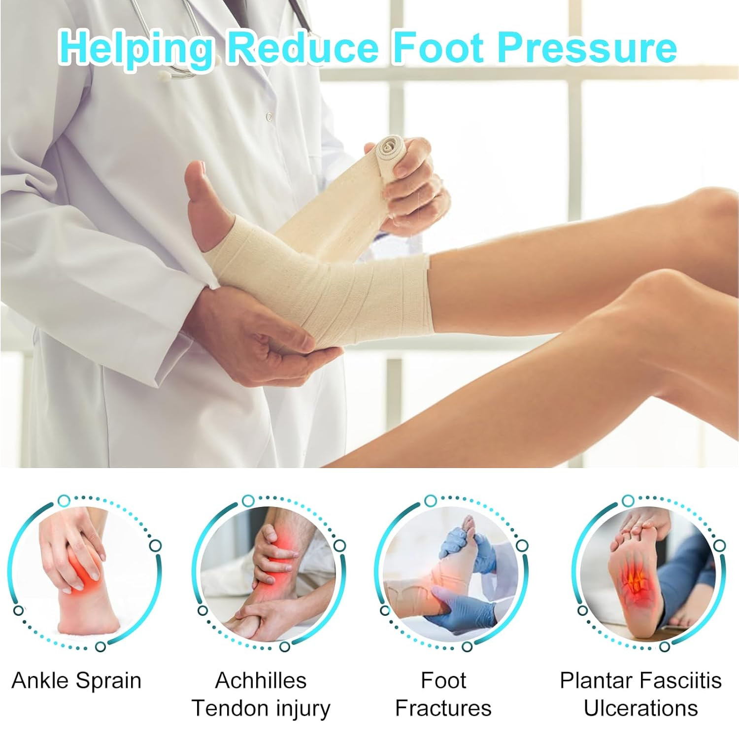 Offloading Walking Boot Inflatable Walker Fracture Boot for Heel Pain or Ankle S