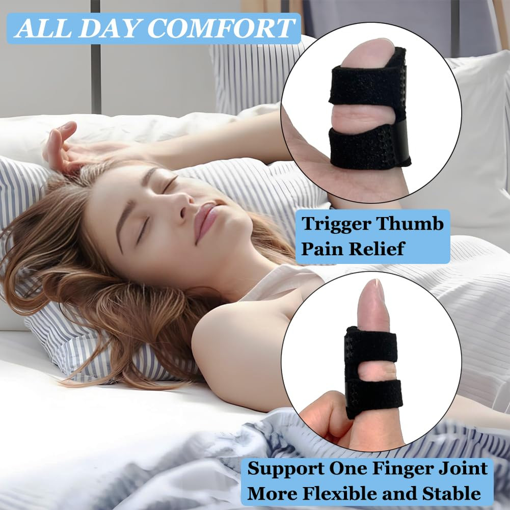 Thumb Finger Splints (2Pcs), Trigger Thumb Splint Finger Brace Pain Relief | Sma