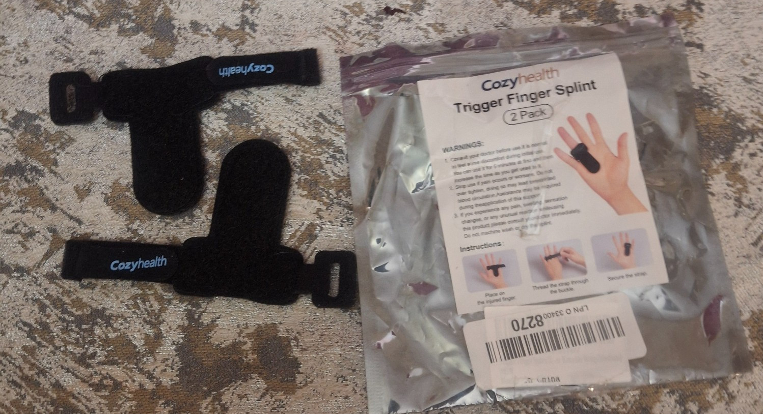Cozy Health Trigger Finger Splint 2-Pack Knuckle Wrap Size Medium
