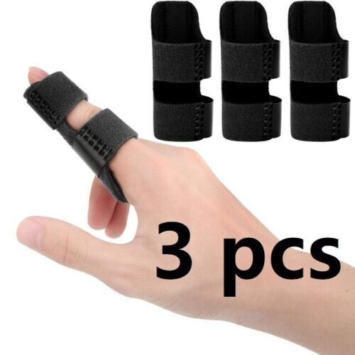 3X Finger Splint Support Brace Pain Relief Trigger Fixing Straightener Corrector