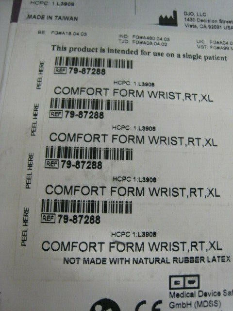 Procare 79-87308 79-87288 Comfort Form Wrist/Thumb, Right, Size XL lot of 7